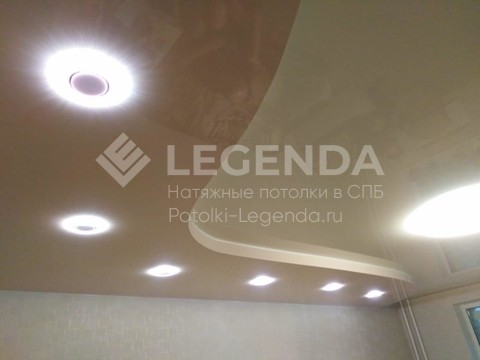 Двухуровневые натяжные потолки со скрытым карнизом