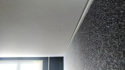 Тканевый натяжной потолок крупным планом